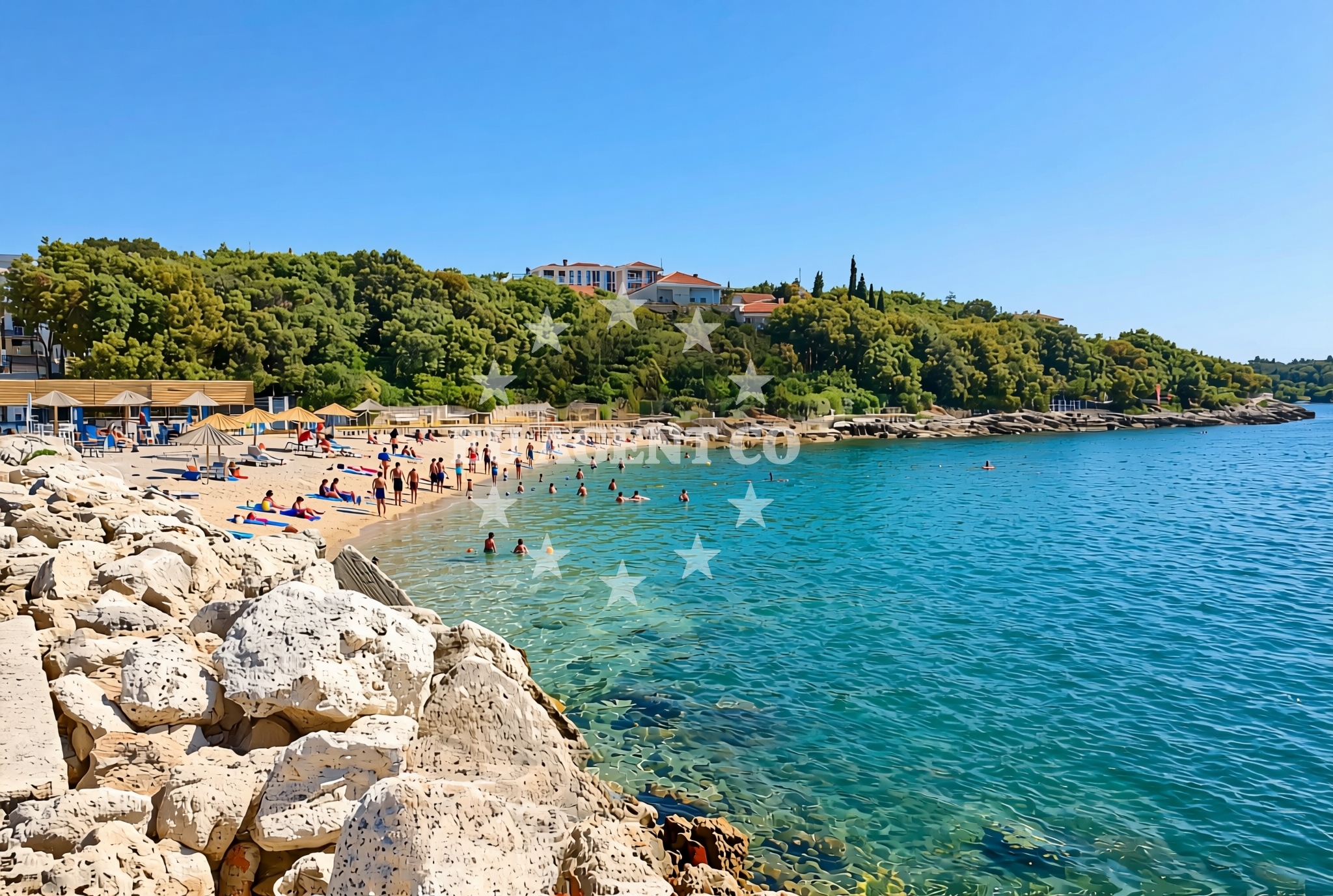 Overview of Pješčana Uvala: beaches and coves (3) in Pješčana Uvala