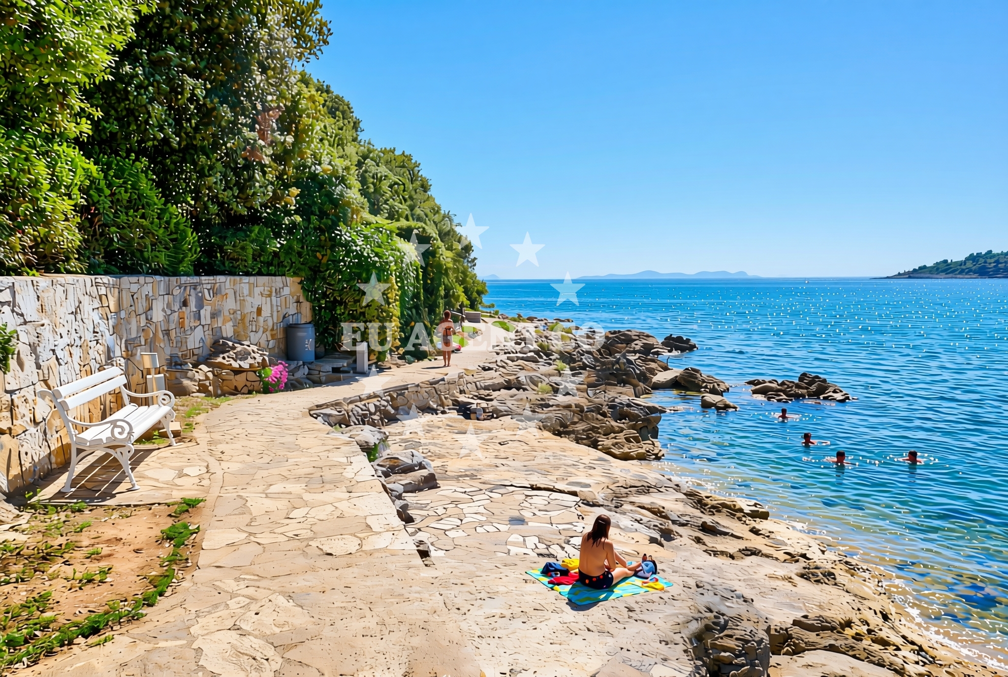 Sea and coastal view of Pješčana Uvala: beaches and coves (3) in Pješčana Uvala