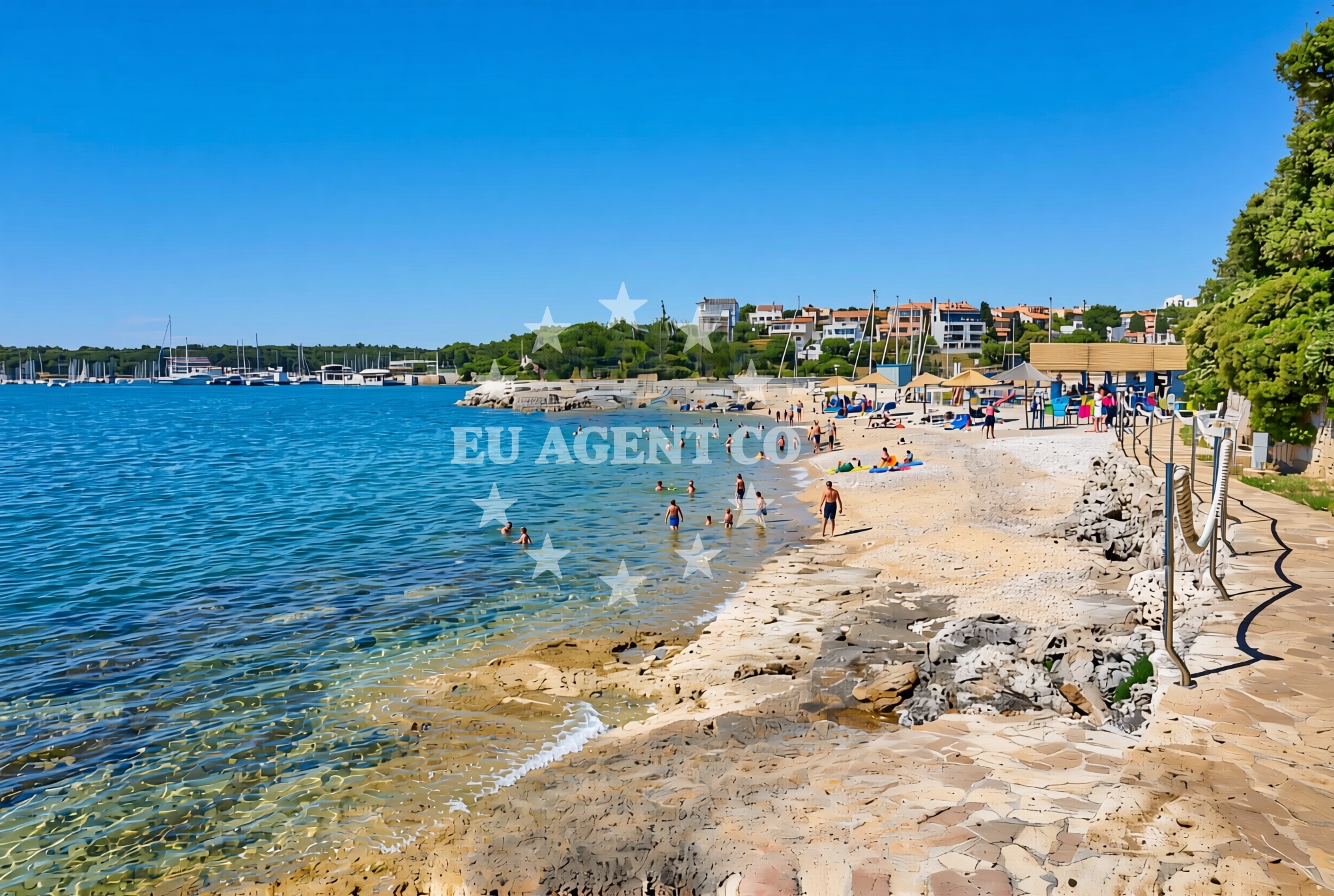 Beach facilities and surroundings at Pješčana Uvala: beaches and coves (3) in Pješčana Uvala