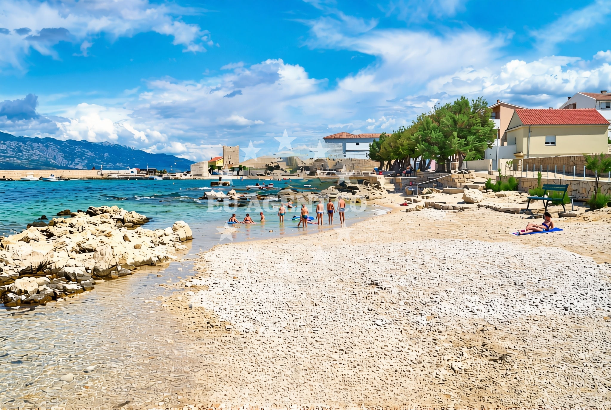 Overview of Pježavac, Ražanac Beach in Pježavac