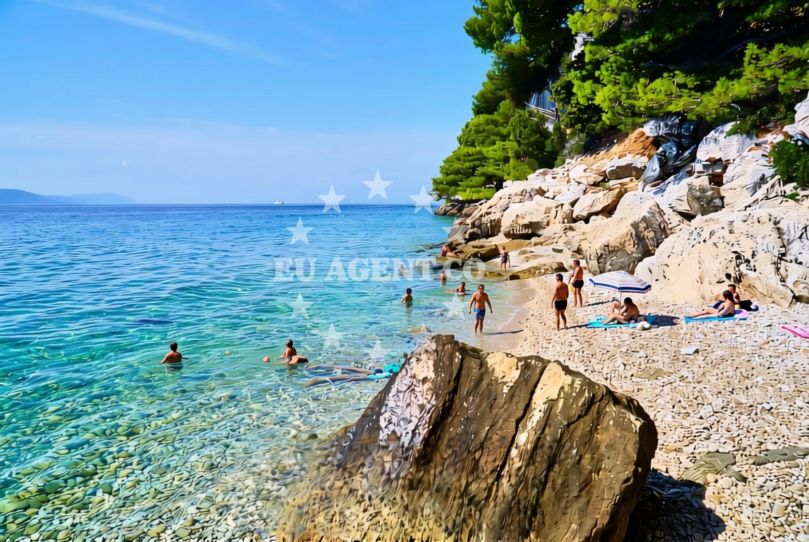 Overview of Plana istok, Zaostrog Beach in Plana istok
