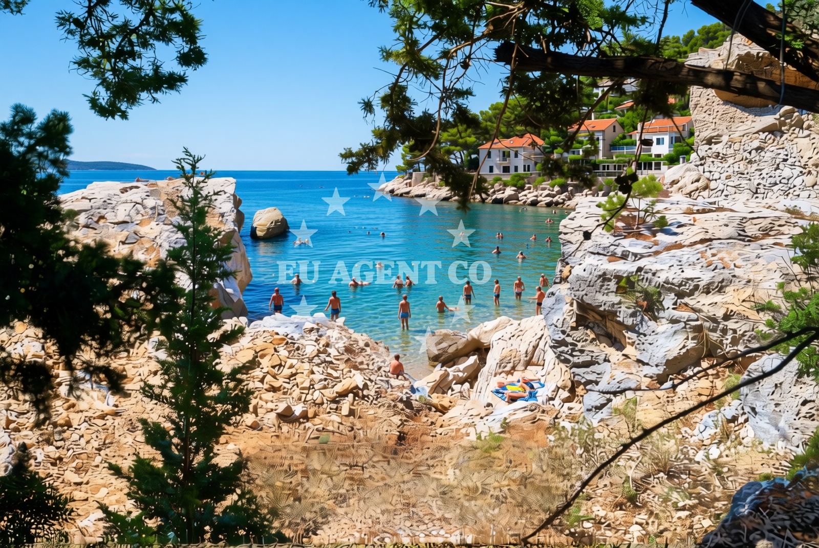 Beach facilities and surroundings at Plana istok, Zaostrog Beach in Plana istok