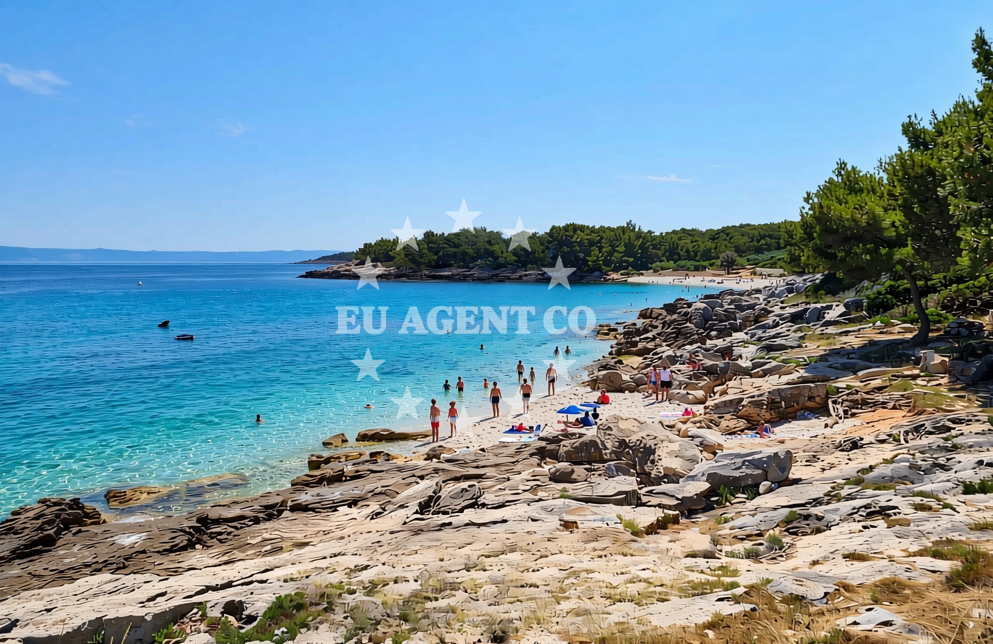 Shoreline and swimming area at Planik, Sumartin (Brač) Beach in Planik