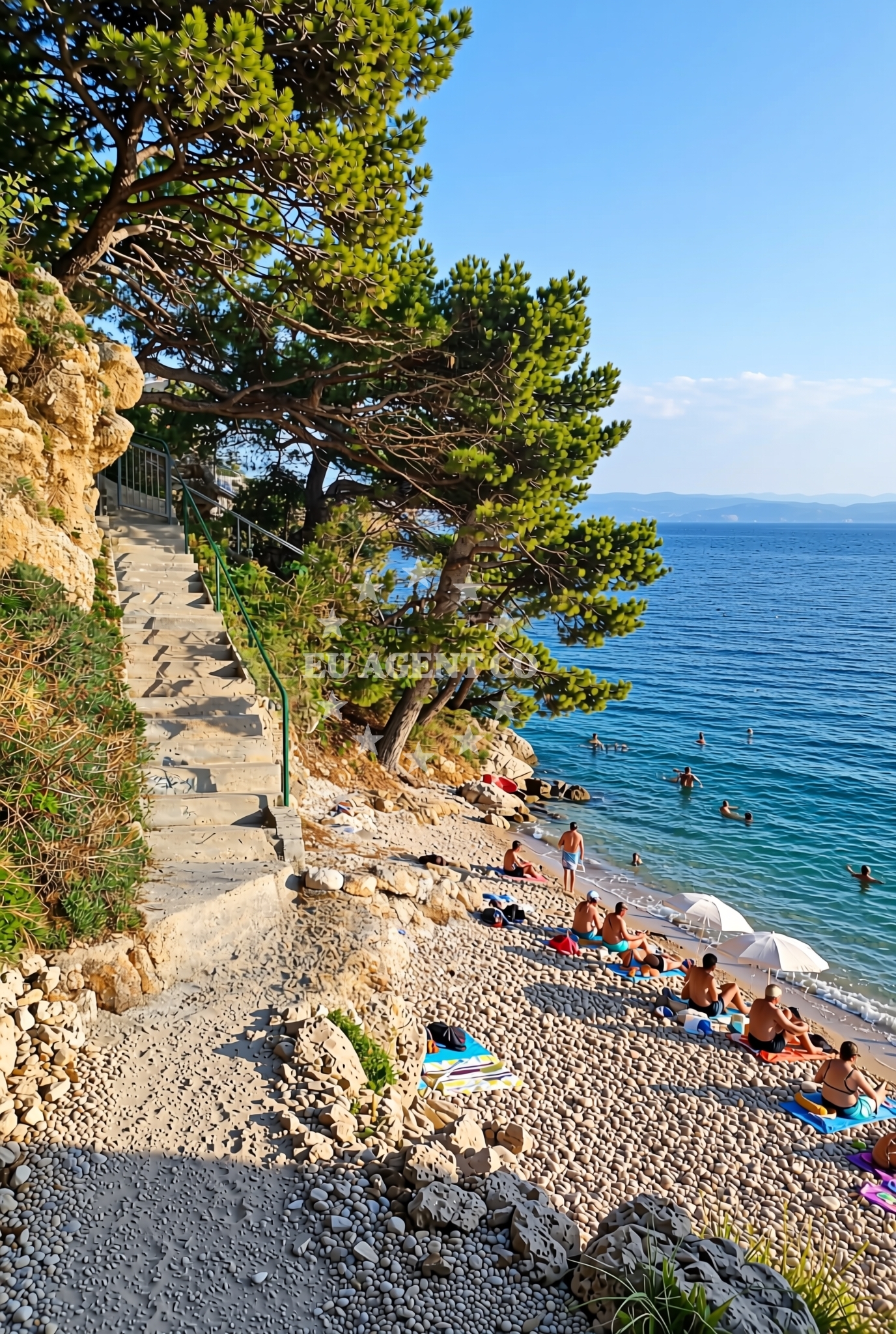 Sea and coastal view of Planike zapad, Mimice Beach in Planike zapad