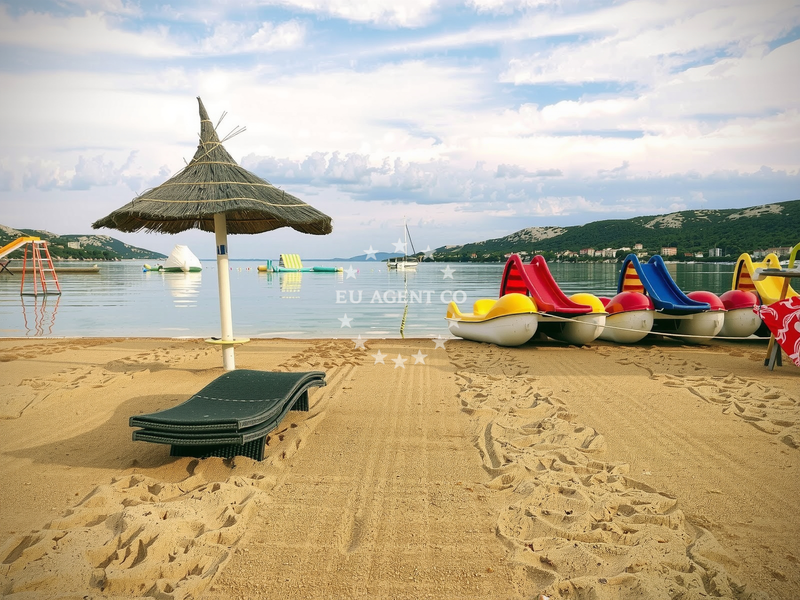 Sea and coastal view of Planjka Trincel beach in 7 Krnelje, Stara Novalja