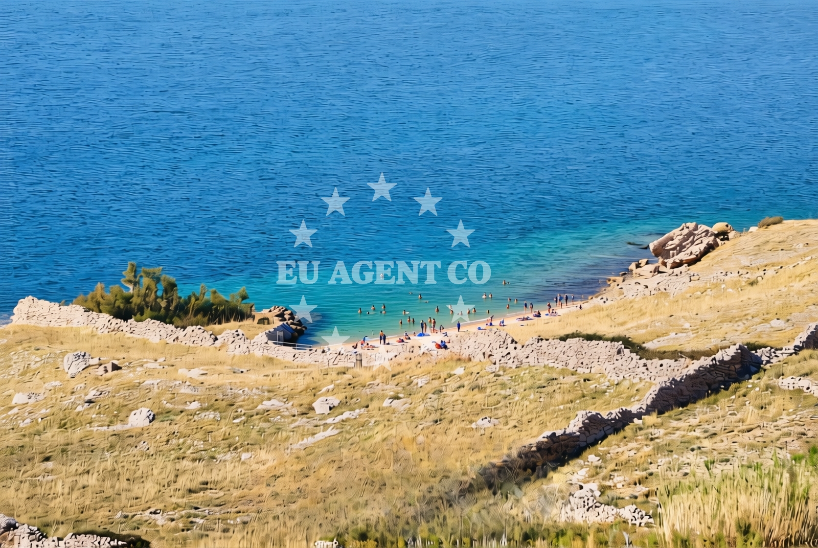 Shoreline and swimming area at Plat istok, Zubovići (Pag) Beach in Plat istok