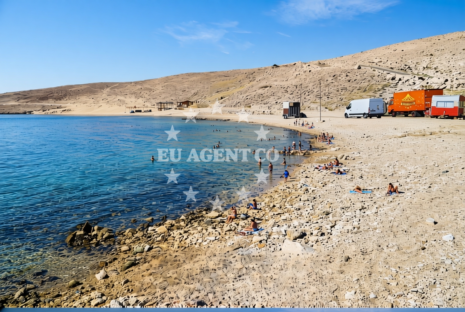 Sea and coastal view of Plat sredina, Zubovići (Pag) Beach in Plat sredina