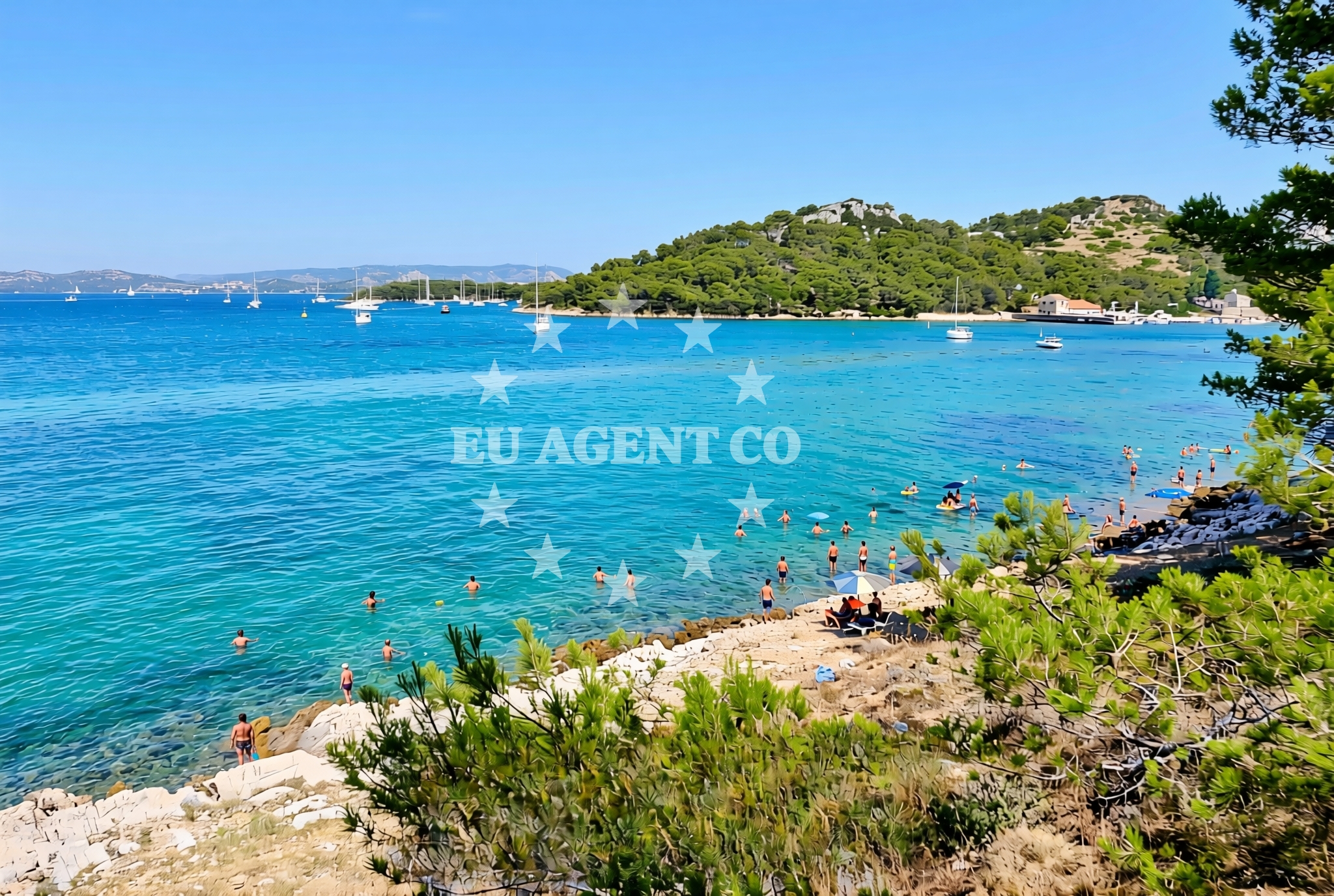 Overview of Plati, Vrgada (Vrgada) Beach in Plati
