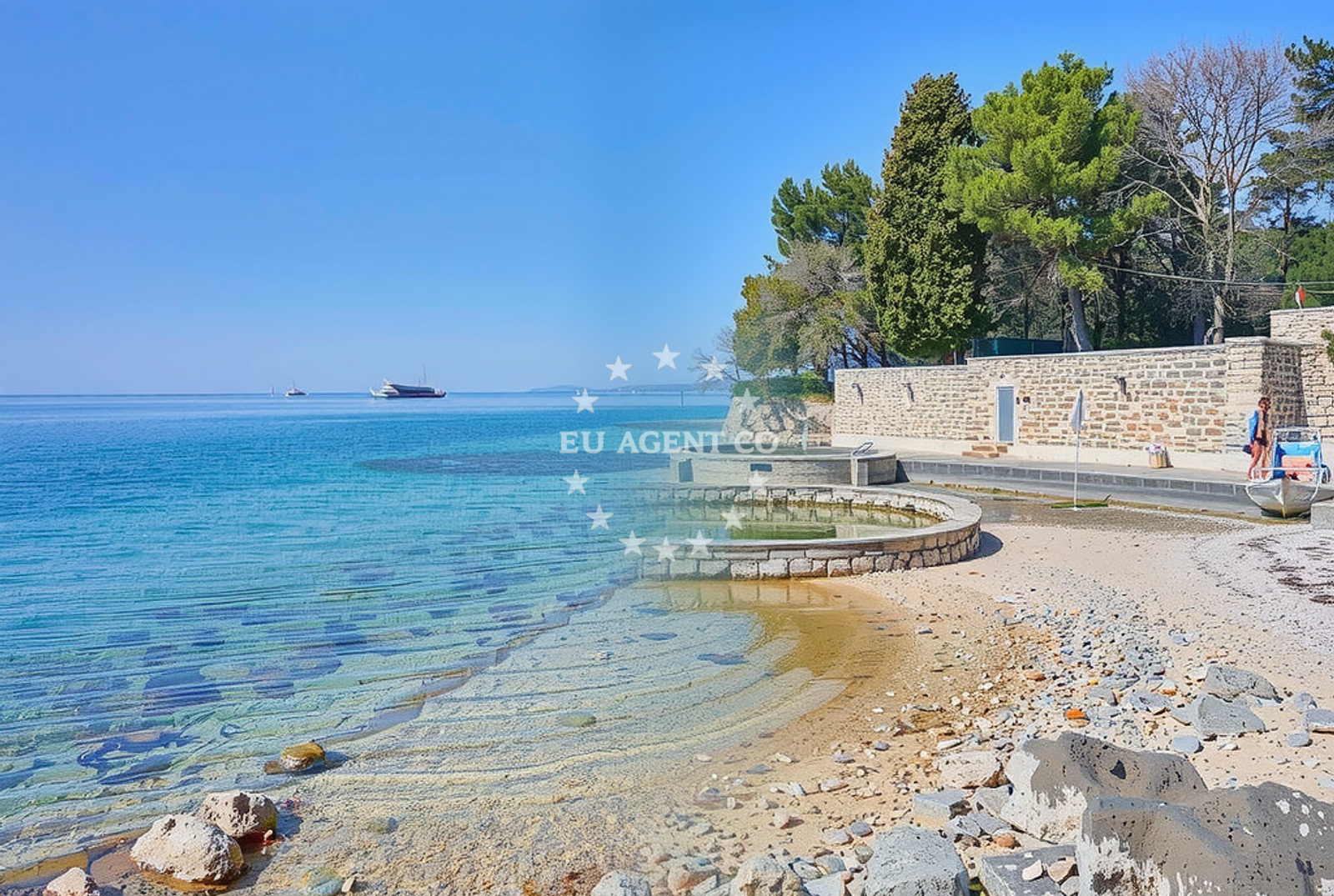Additional view of Plava Laguna beach in Plava Laguna Resort, Poreč