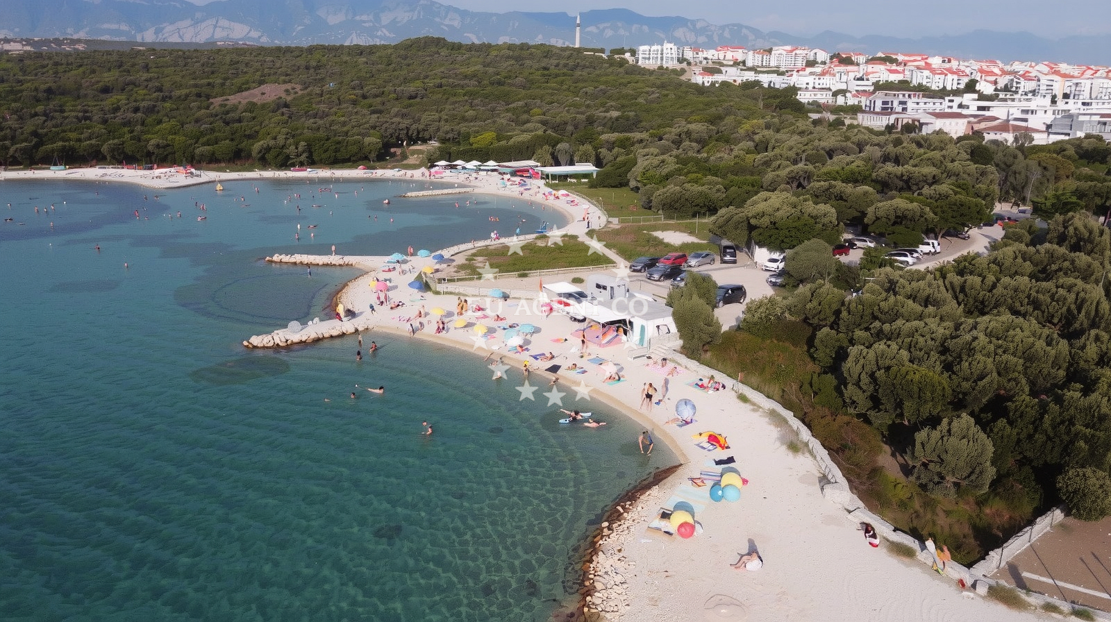 Sea and coastal view of Plaza Babe in Primorska ulica 70, Novalja