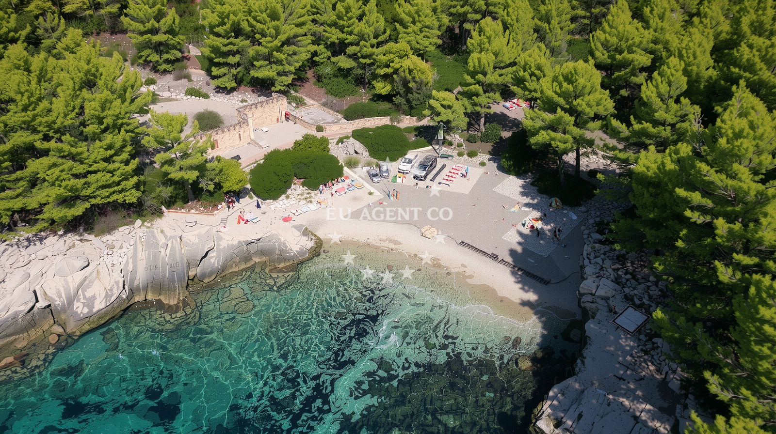 Beach facilities and surroundings at Plaza Blato in , Blato