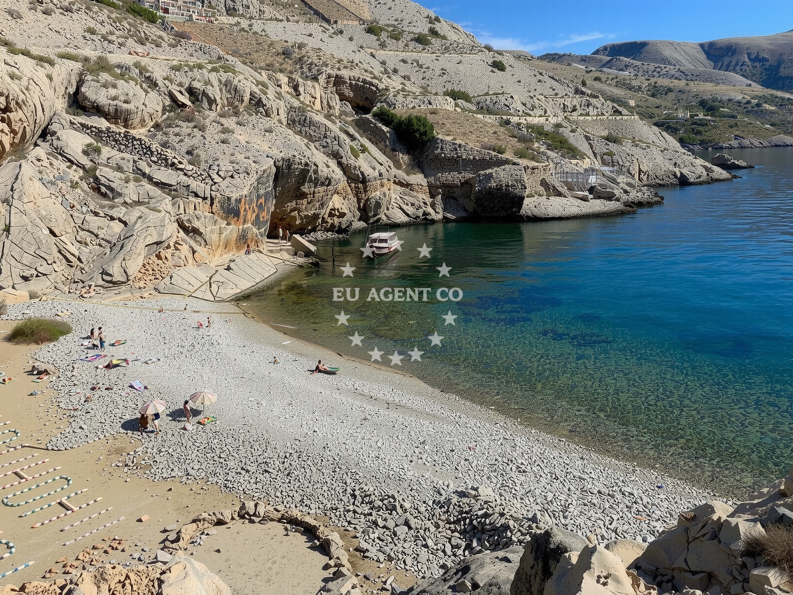 Shoreline and swimming area at Plaza Borkow in Stara Baška 253 a, Stara Baška