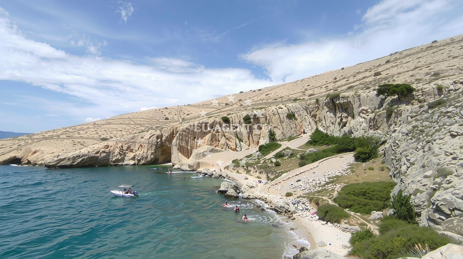 Beach facilities and surroundings at Plaza Borkow in Stara Baška 253 a, Stara Baška