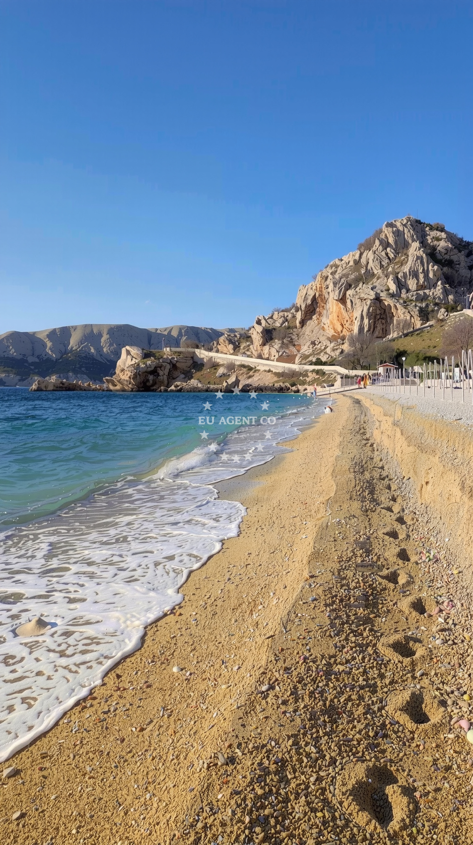 Sea and coastal view of Plaza Bunculuka in Kricin 10, Baška