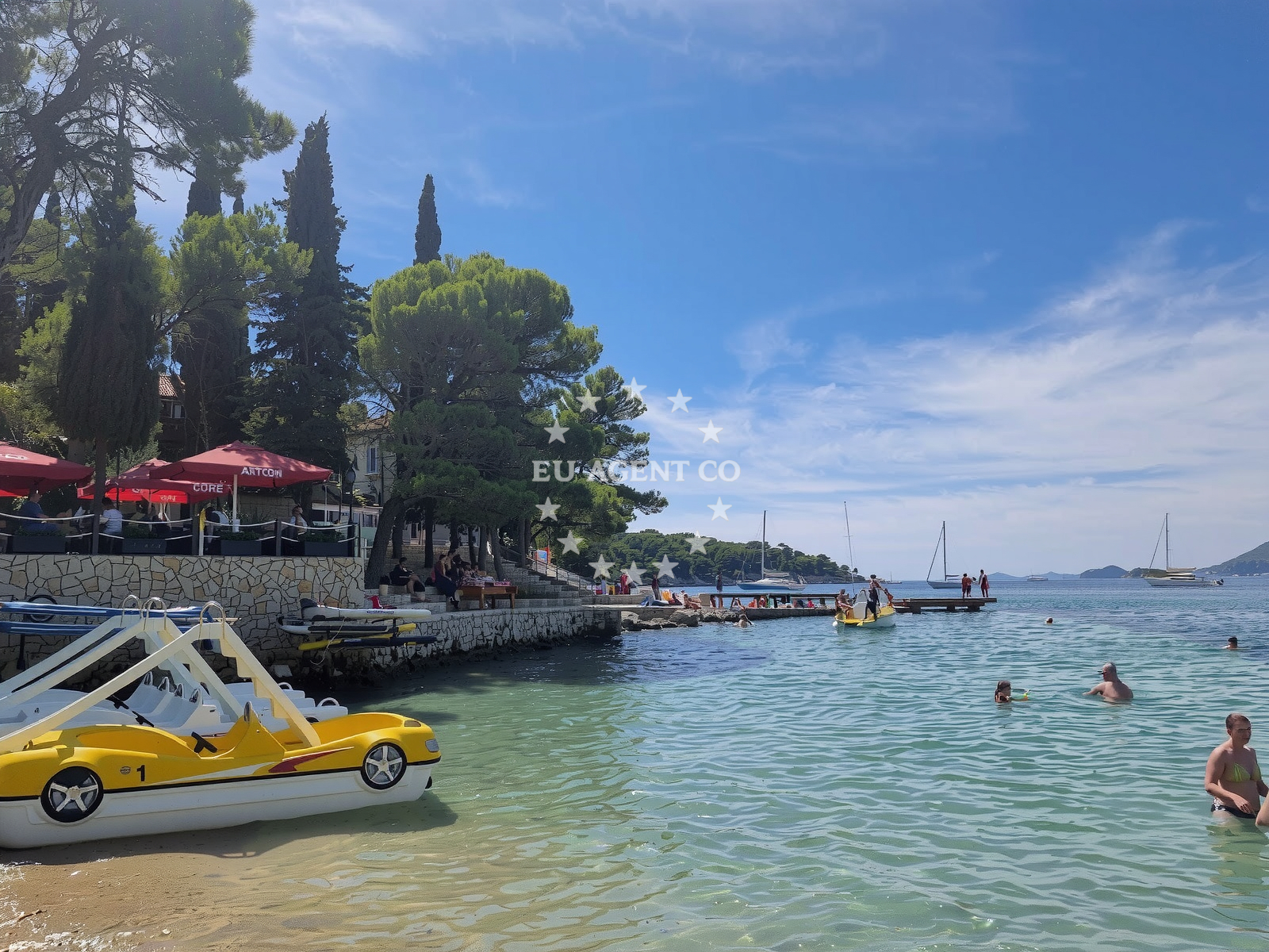 Shoreline and swimming area at Plaza Cavtat in Ulica Jurja Klovića, Cavtat