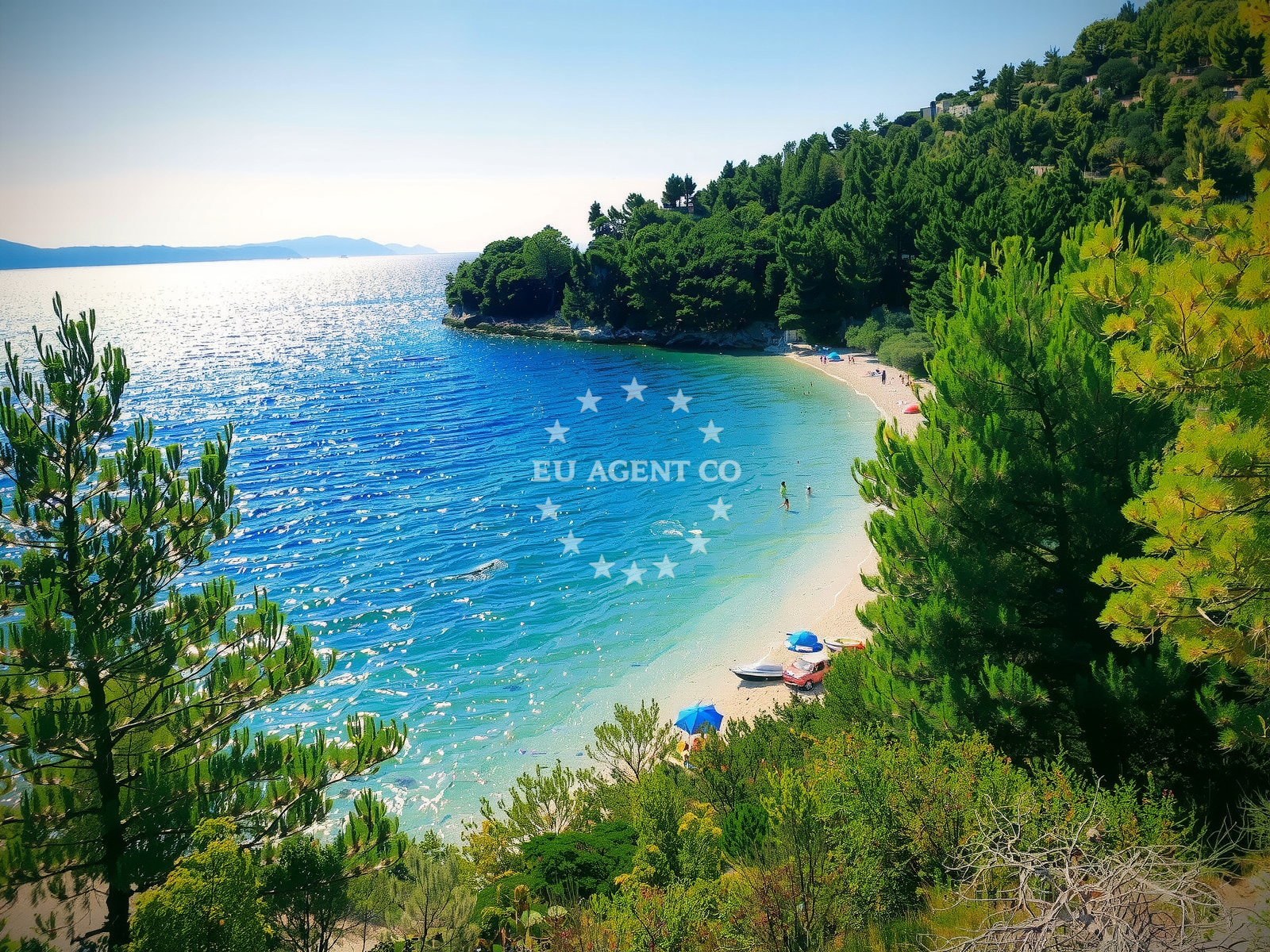 Shoreline and swimming area at Plaza Duba in Donja vala 133, Drvenik