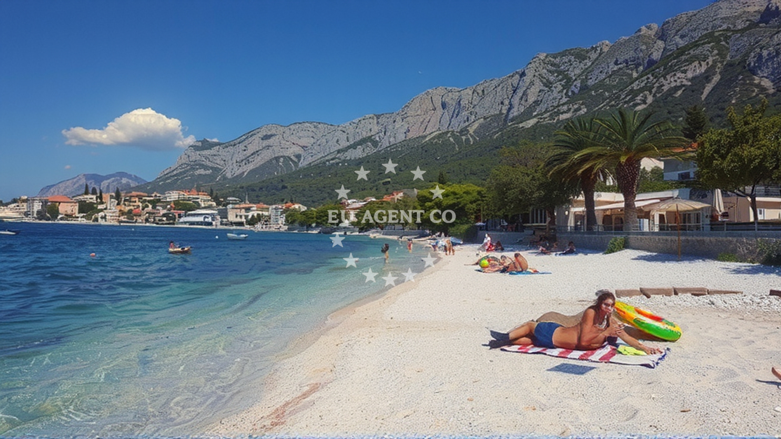 Beach facilities and surroundings at Plaza Gornja Vala in 14 Dalmatinska, Gradac