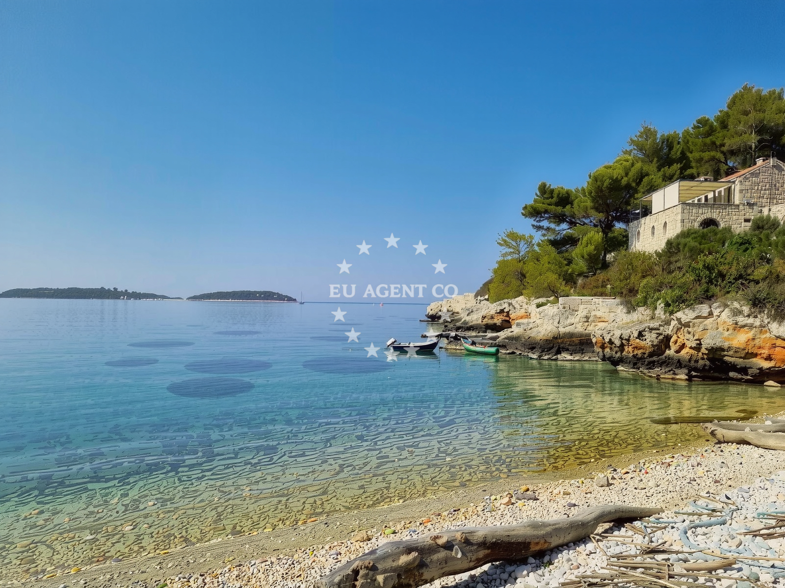Sea and coastal view of Plaza Gradacica in Potirna 34, Vela Luka
