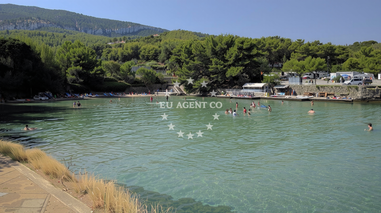 Beach facilities and surroundings at Plaza Grebisce in Jelsa 876, Jelsa