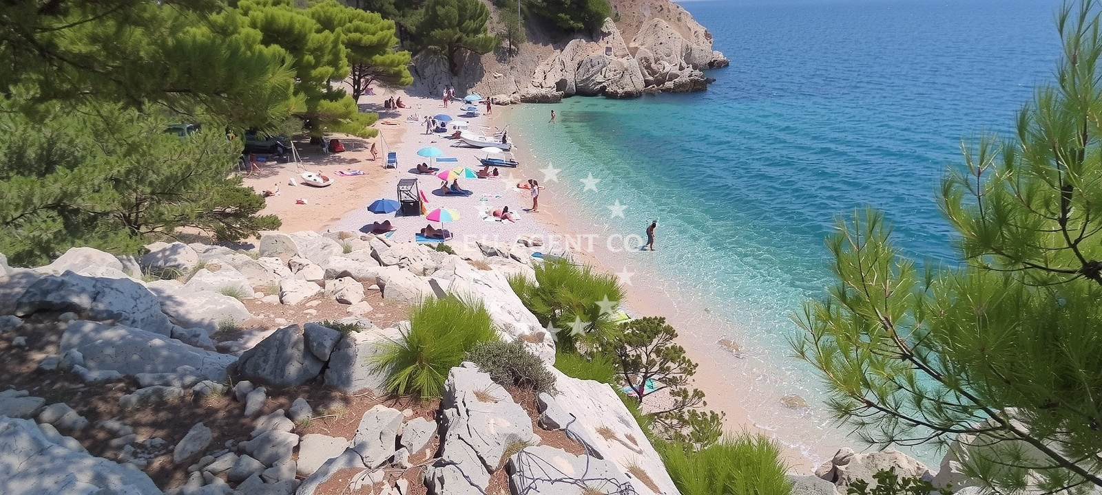 Overview of Plaza Jablanova in Kricin 10, Baška