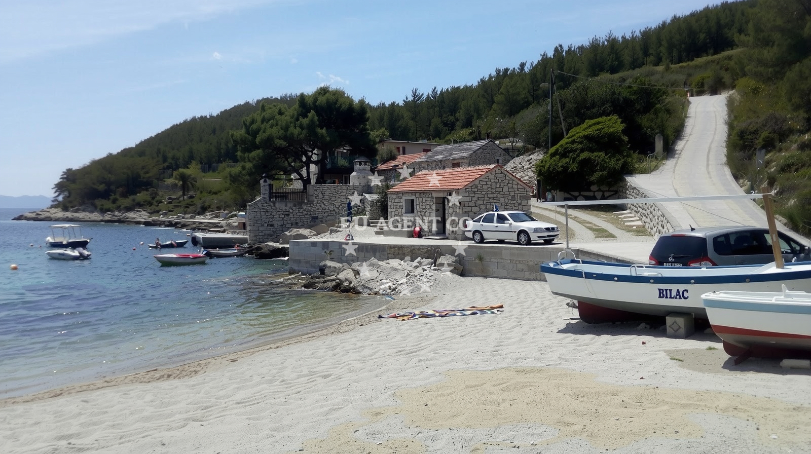 Sea and coastal view of Plaza Karbuni in Blato, 104 ulica br.12/1, Potirna
