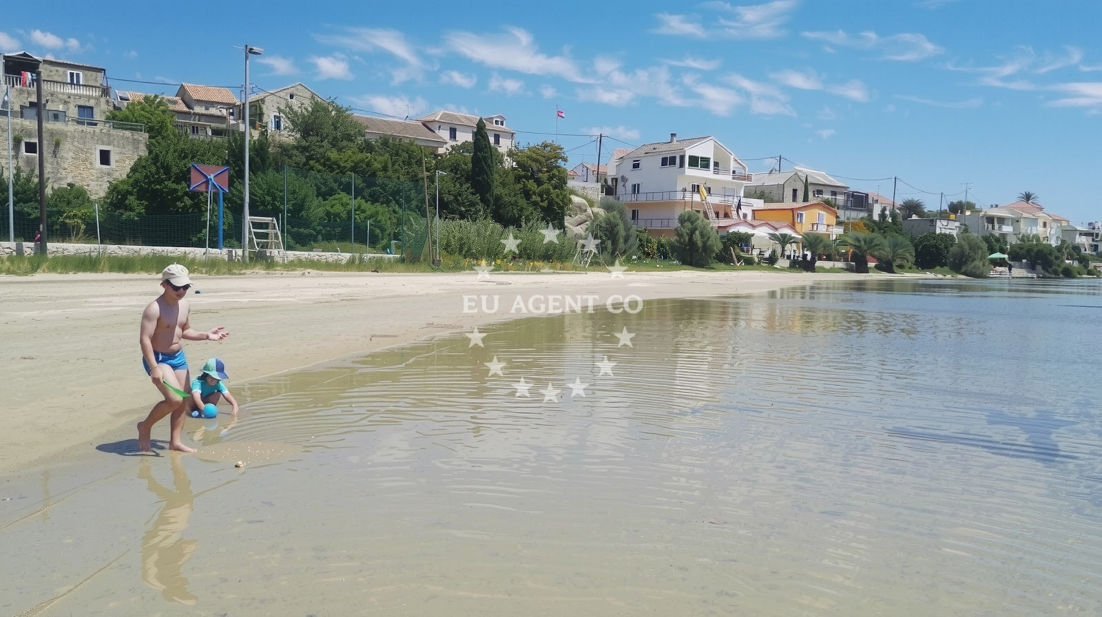 Shoreline and swimming area at Plaza Ljubac in Ljubac 154, Ljubač
