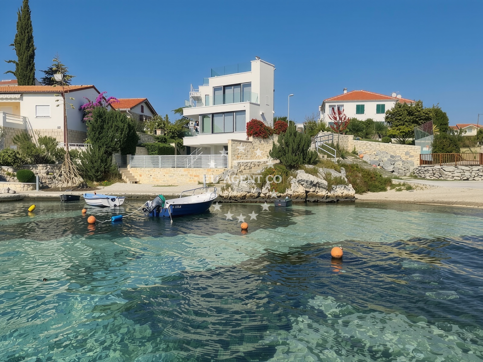 Sea and coastal view of Plaza Lozica in Lozica II 1b, Rogoznica