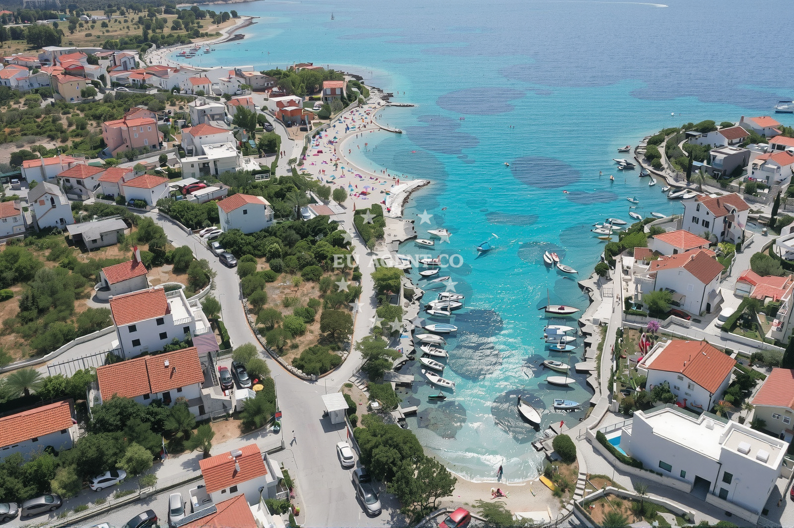 Beach facilities and surroundings at Plaza Lozica in Lozica II 1b, Rogoznica