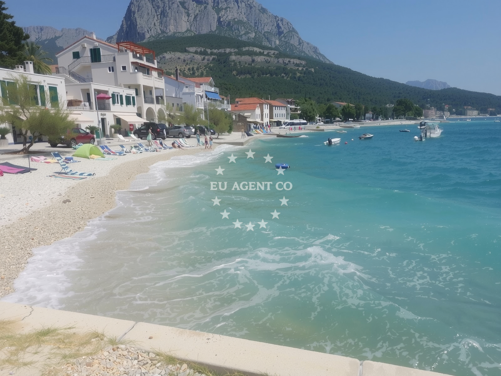 Shoreline and swimming area at Plaza Lucica II in , Zaostrog