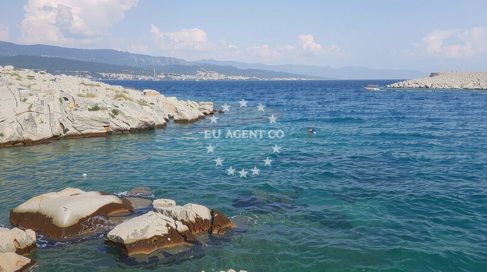 Sea and coastal view of Plaza Mala in UL. Klimno, Klimno