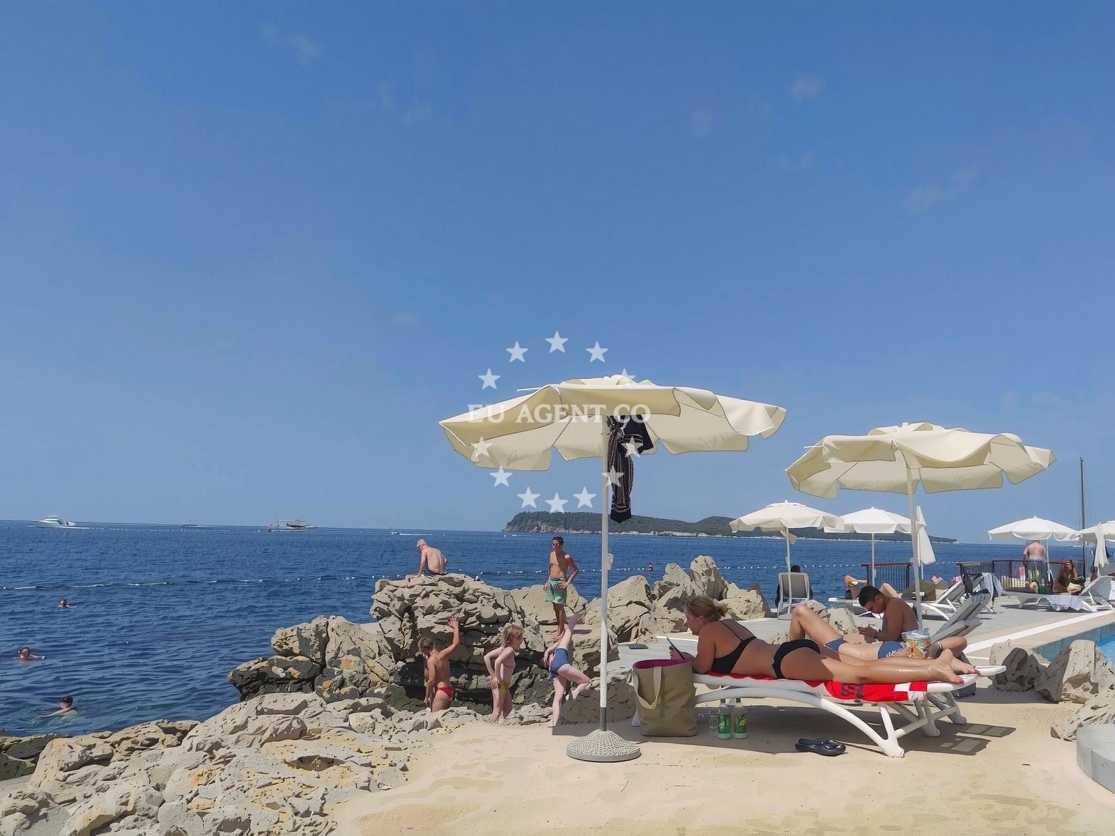 Sea and coastal view of Plaza Neptun