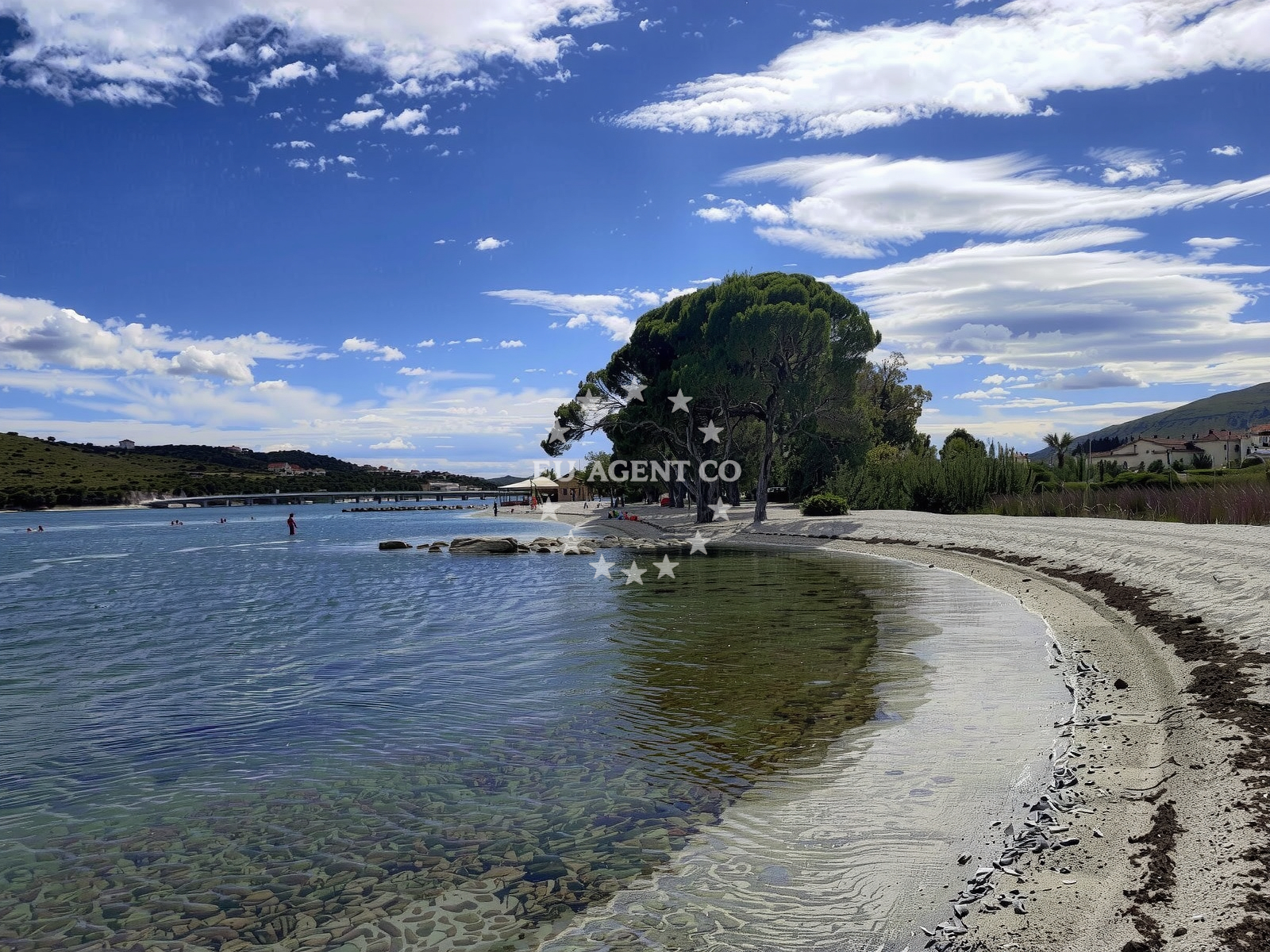 Beach facilities and surroundings at Plaza Pantan in Kneza Trpimira 223, Trogir