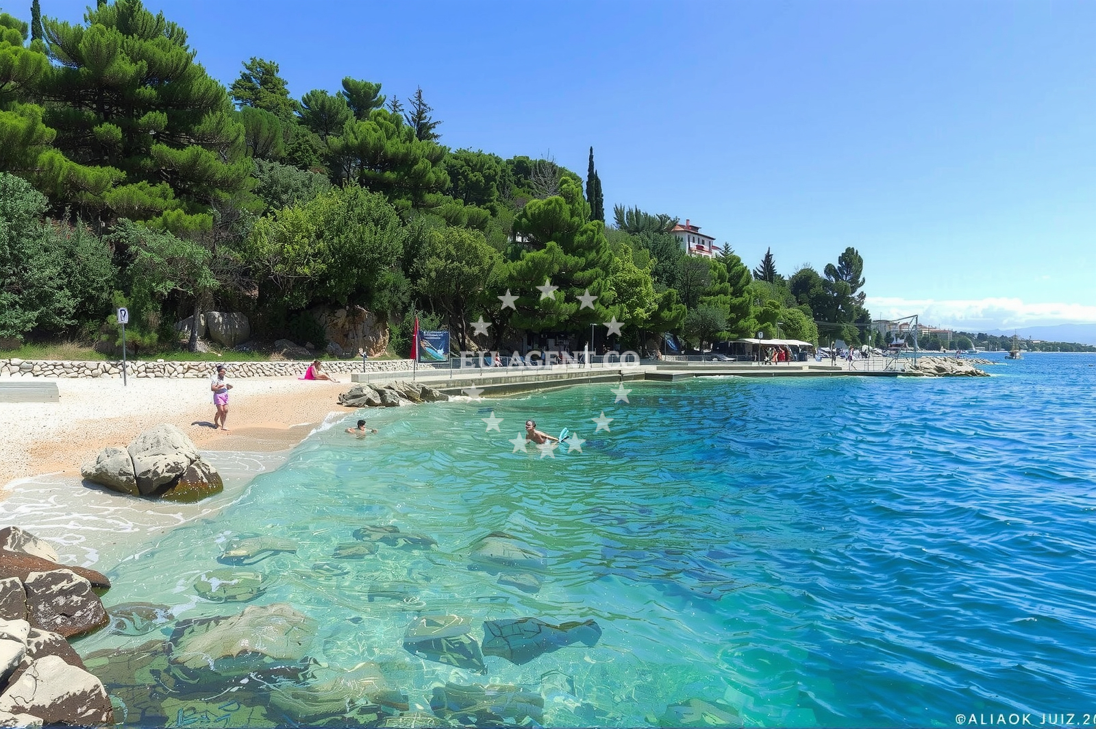 Shoreline and swimming area at Plaza Pazdehova Dramalj in Milovana Muževića 144, Dramalj