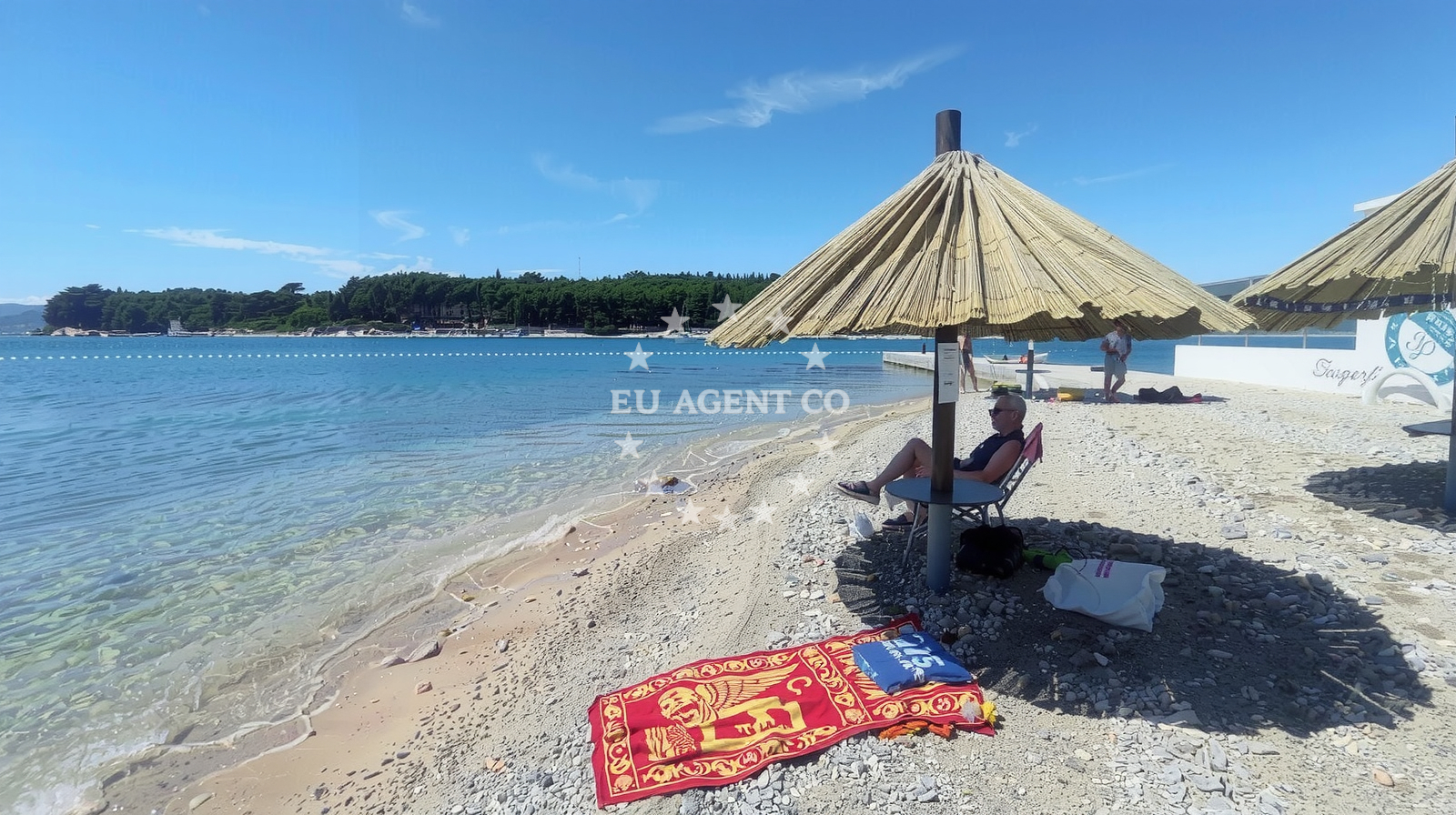 Sea and coastal view of Plaza Pila in Buka ulica 15, Punat