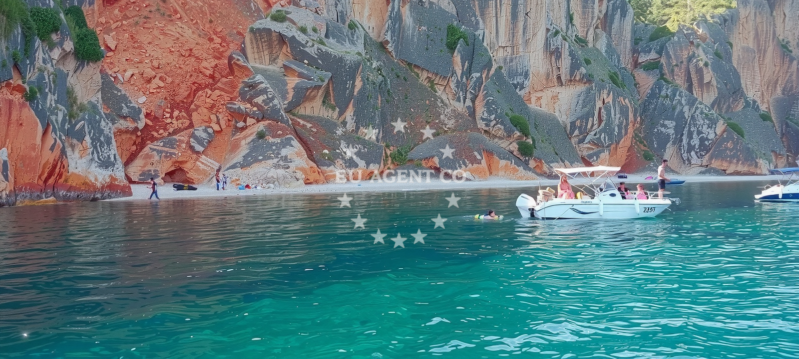 Beach facilities and surroundings at Plaza Pod Crnice in Glagoljaška ulica 6, Vrbnik