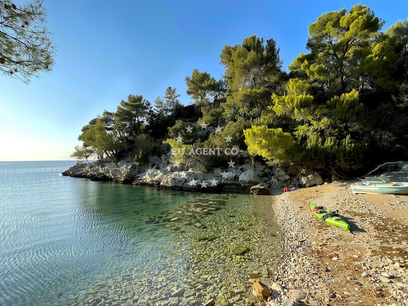 Sea and coastal view of Plaza Poplat in Uvala Poplat Broj 40, Vela Luka