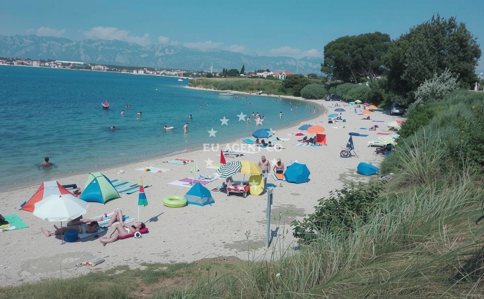 Beach facilities and surroundings at Plaza Prodorica in Ciglarska ulica Nin 43, Nin