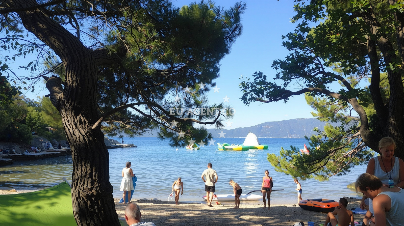 Beach facilities and surroundings at Plaza Pud Crikvu in Pava Žužića 26, Pinezići, Krk