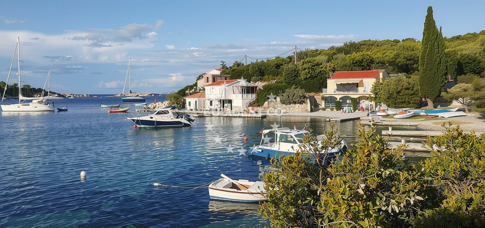Sea and coastal view of Plaza Rogacic in Parja bb, Uvala Parja, Vis