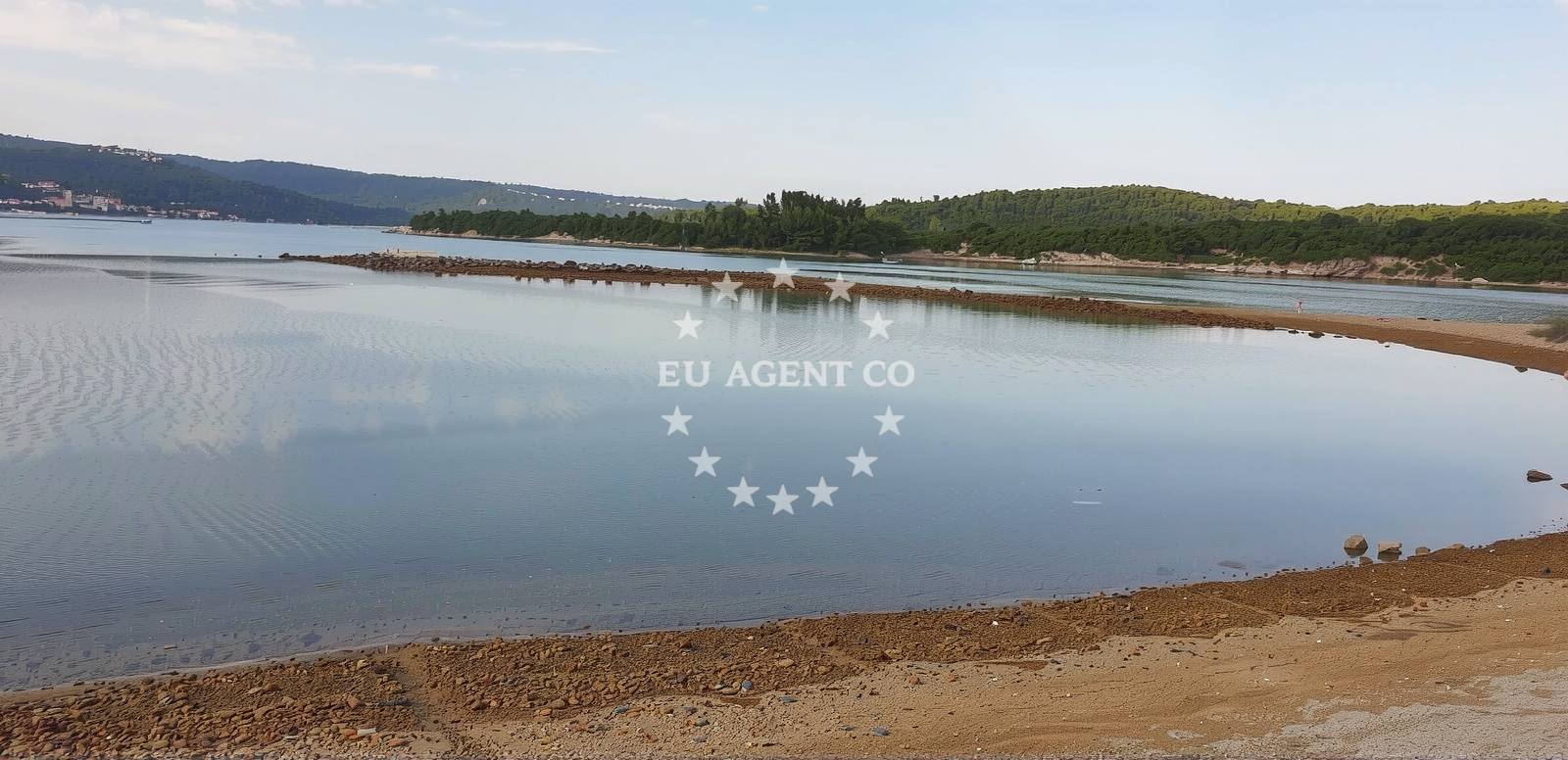 Sea and coastal view of Plaza Rudine in , Malinska