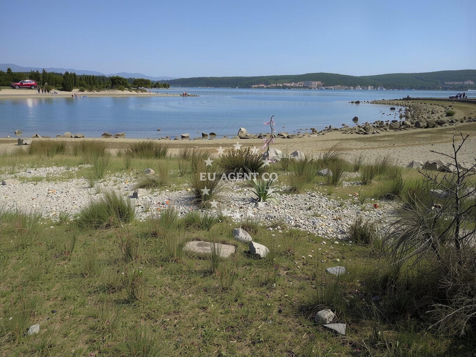 Beach facilities and surroundings at Plaza Rudine in , Malinska
