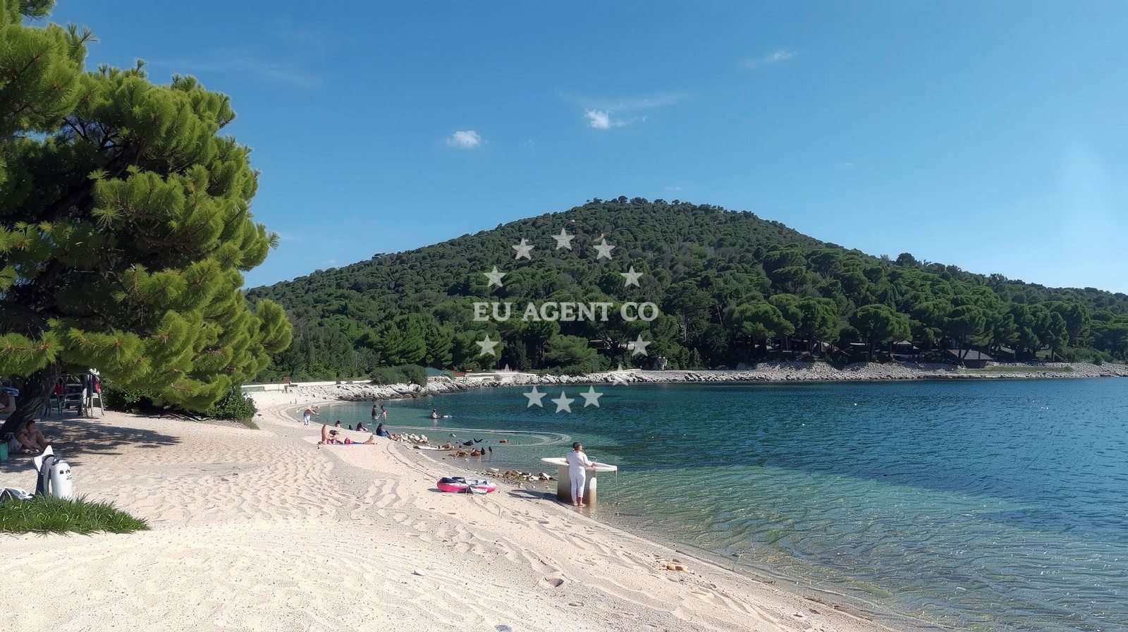 Shoreline and swimming area at Plaza Rujnica in , Mali Lošinj