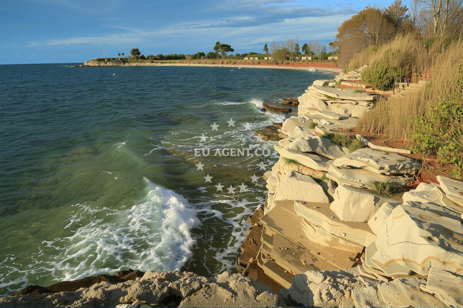 Sea and coastal view of Plaza Scunac in Mareda C1/46, Mareda