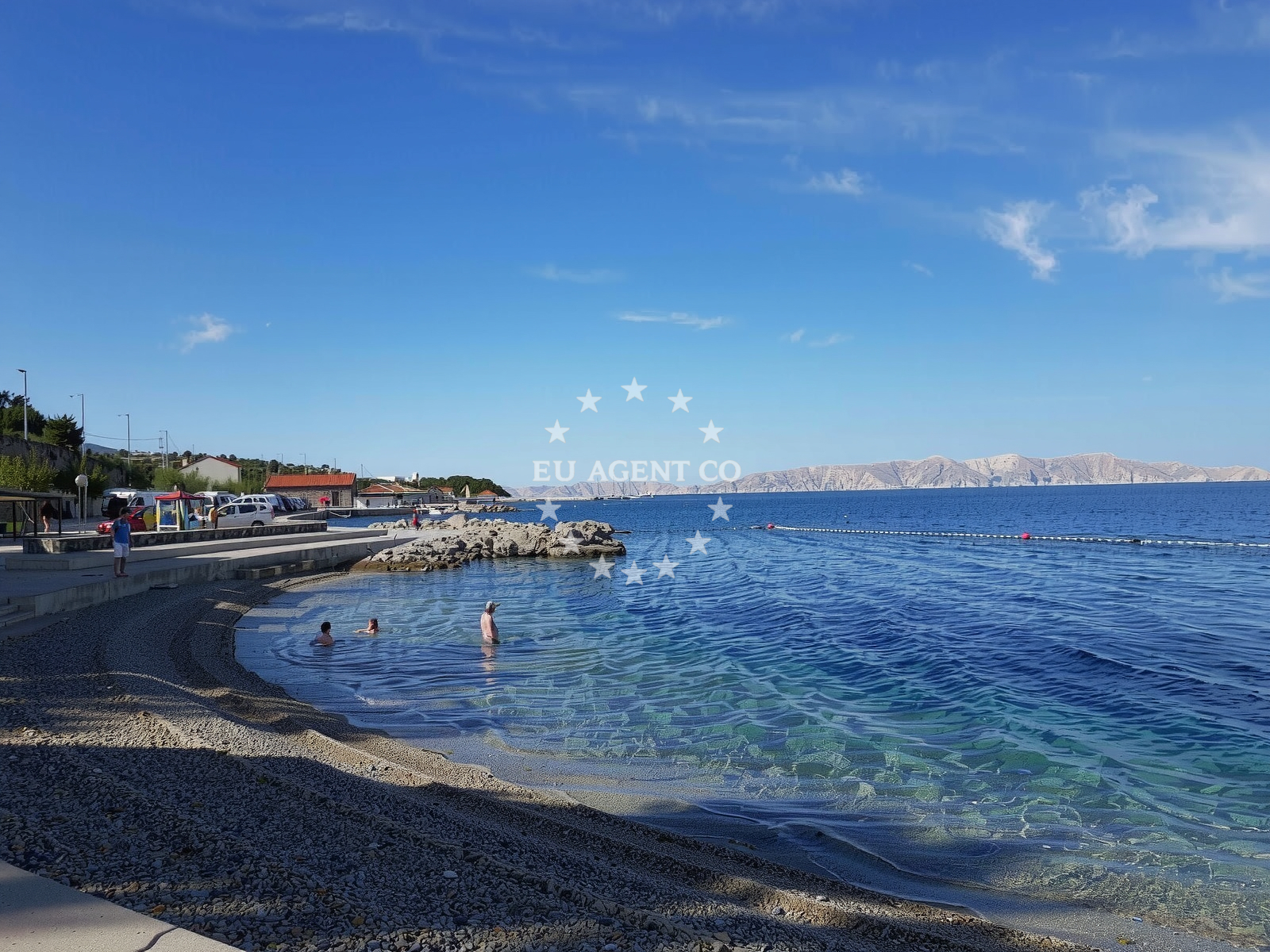 Shoreline and swimming area at Plaza Senj II in Ulica Nikole Jurišića, Senj