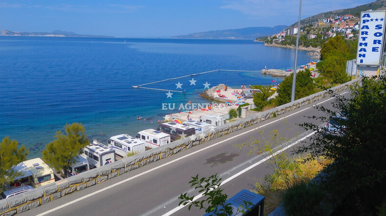 Beach facilities and surroundings at Plaza Senj II in Ulica Nikole Jurišića, Senj
