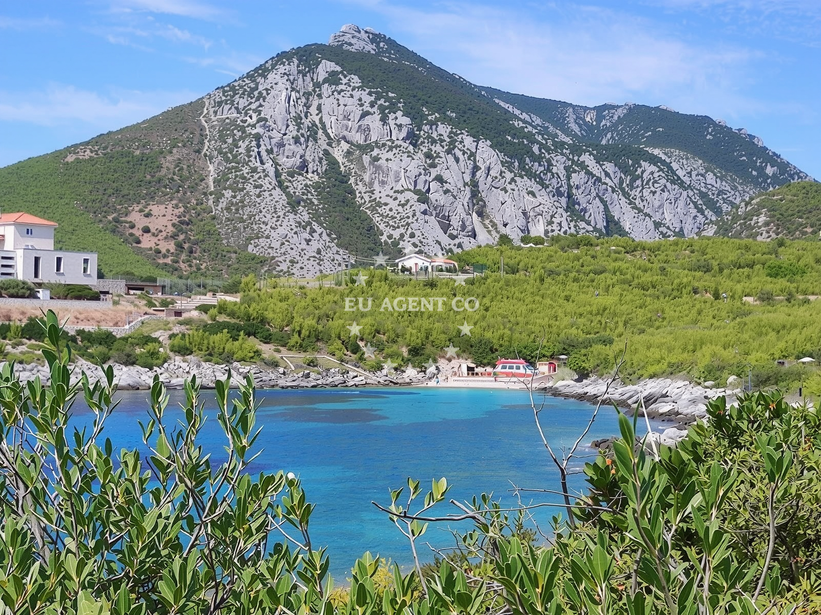 Sea and coastal view of Plaza Skamp in Kraj 4 Peljesac, Trstenik