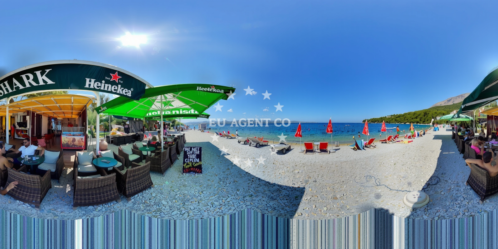 Shoreline and swimming area at Plaza Stanici in Tice 8, Omiš
