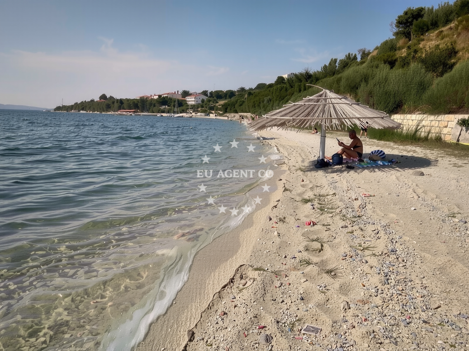 Shoreline and swimming area at Plaza Stosici in D106 147a, Rtina