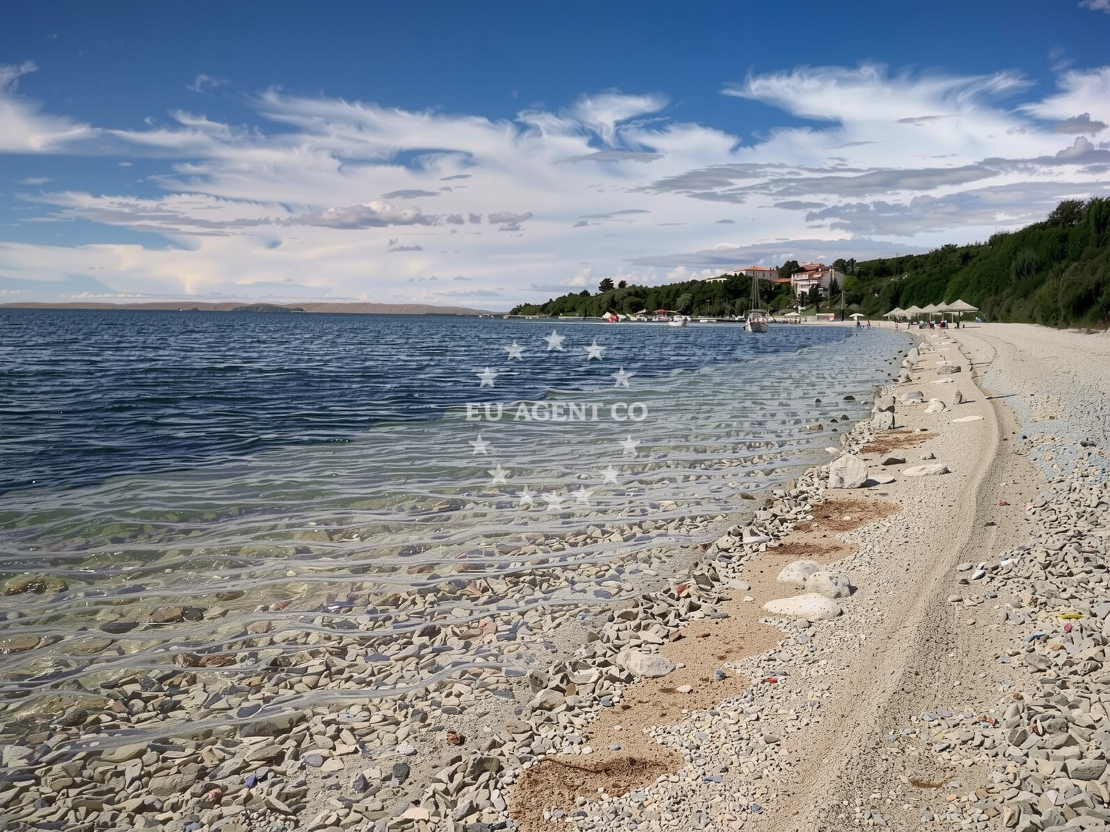 Sea and coastal view of Plaza Stosici in D106 147a, Rtina