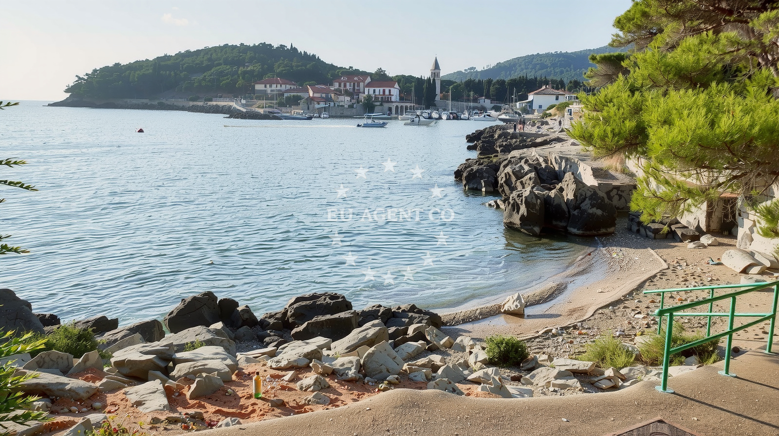 Shoreline and swimming area at Plaza Sv. Martin in Creska ulica 30a, Mali Lošinj